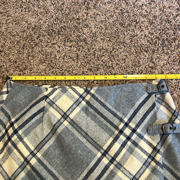 Liz Caiborne Womens Skirt 12 Nordic Blues Wool Blend Buckles Academia Wrap NWT - Picture 11 of 12